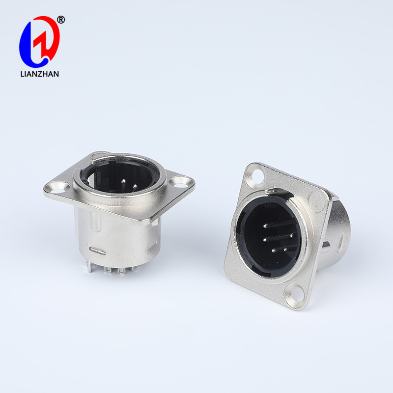 XLR Male Jack 5 Pin Metal Chassis Mount Socket Microphone Speaker Audio Connector