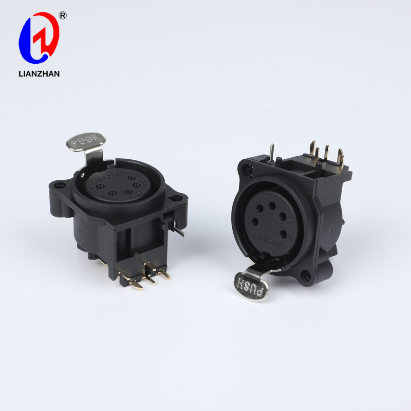 Audio Microphone Jack 5 Pole XLR Female Chassis Panel Mount Socket Connector