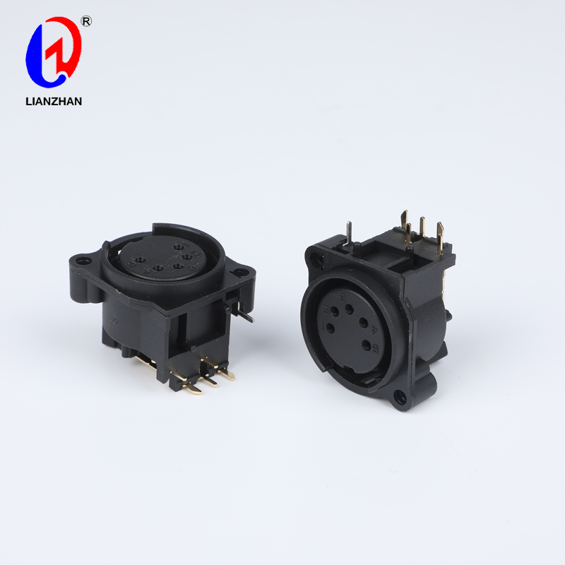 5 Pin XLR Female Socket Connector Panel Chassis Mount Audio Studio Connector