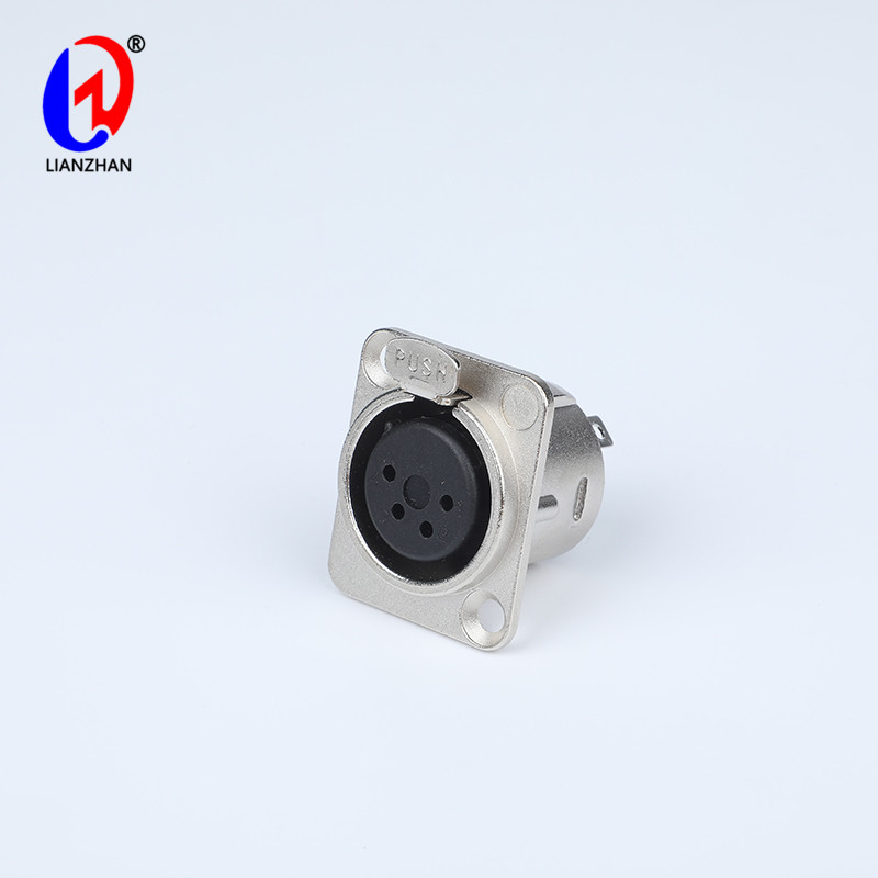 XLR Female Jack Socket 4 Pin Chassis Panel Mount Nickle Plated Connector With Push