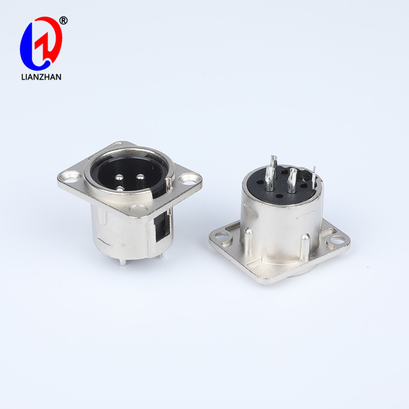 XLR 3 Pin Male Jack Metal Chassis Panel Mount D-Size Microphone Mic Audio Connector