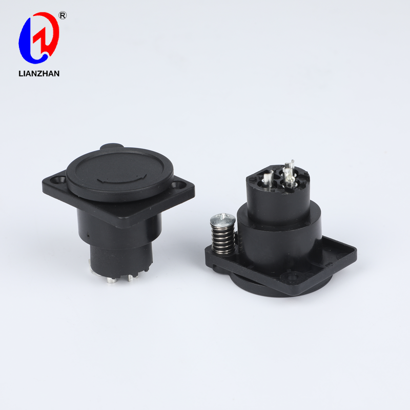 Audio Speaker Jack Twist Lock 3 Pole XLR Female Jack Panel Mount Socket Connector