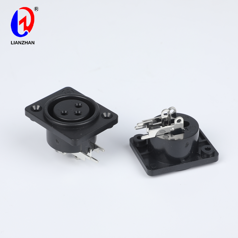 3 Pin XLR Female Socket Panel Chassis Mount Connector for Audio Video Amplifier