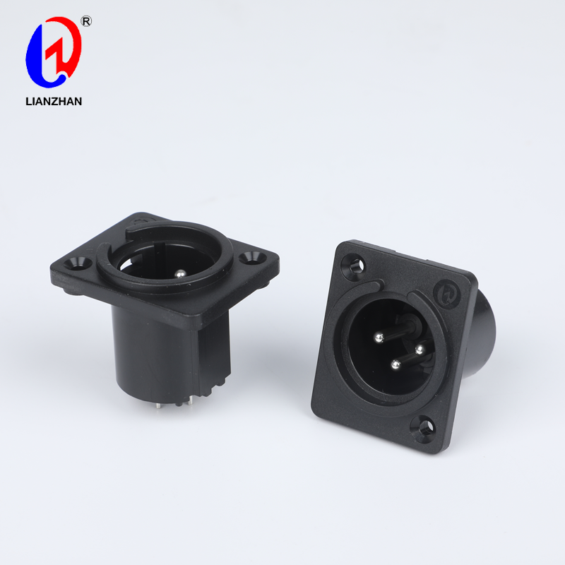 3 Pin XLR Male Adapter Straight Terminal Panel Mount Chassis Connector