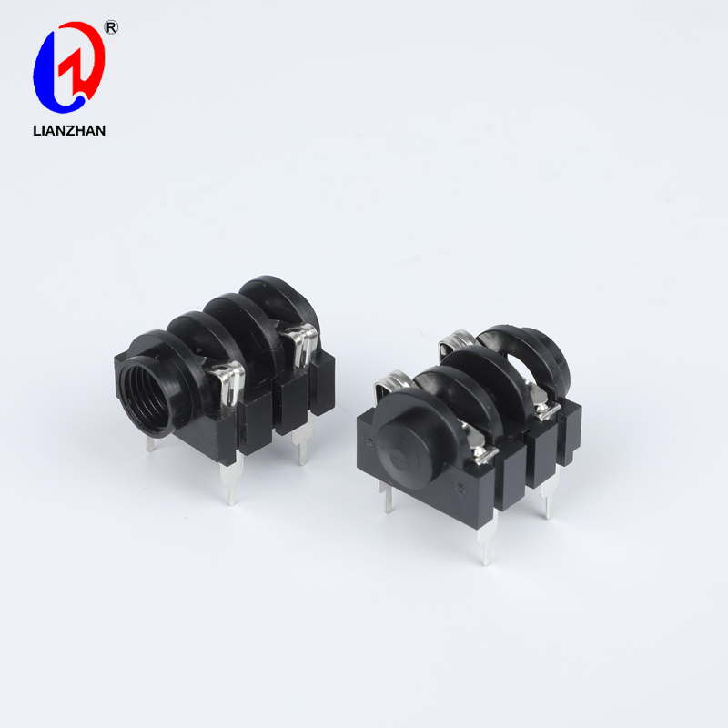 PCB Mount 6.35mm 4 Pin Socket Headphone Stereo Jack Audio Video Connector