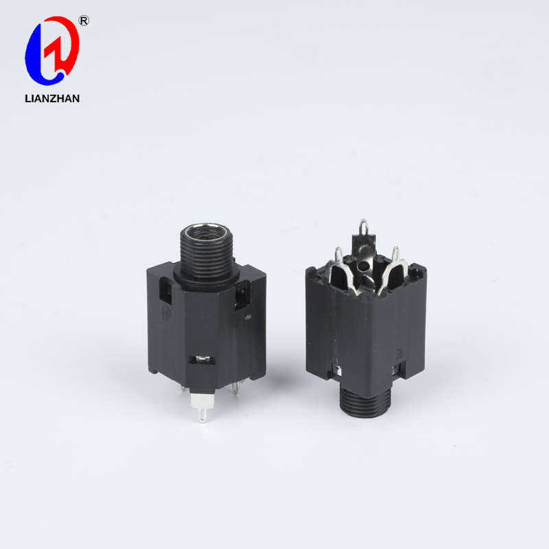 Headphone 3 Pin PCB Mount Female 6.35mm Stereo Jack Socket Connector